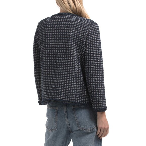 MAX STUDIO LONDON sapphire Crosshatch Tweed Short Jacket - Picture 2 of 2